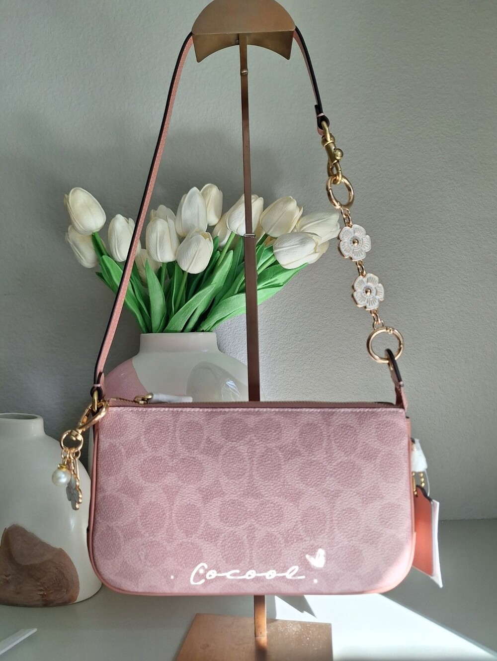 NWT New  Coach Plaza Shoulder Bag Purse 22  Melon Pink  Leather Gold Hardware
